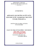 Luận văn Thạc sĩ Tài chính ngân hàng: Kiểm soát chi thường xuyên ngân sách nhà nước tại Kho bạc nhà nước Vân Hồ, tỉnh Sơn La