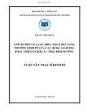 Luận văn Thạc sĩ Kinh tế: Ảnh hưởng của cấu trúc thuế đến tăng trưởng kinh tế của các quốc gia đang phát triển ở Châu Á – Thái Bình Dương