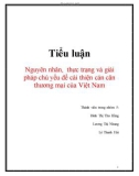 Tiểu luận: Nguyên nhân, thực trạng và giải pháp chủ yếu để cải thiện cán cân thương mại của Việt Nam