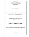 Luận án tiến sĩ Luật học: Tội giết người trên địa bàn tỉnh Lào Cai: Tình hình, nguyên nhân và giải pháp phòng ngừa