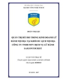 Luận văn Thạc sĩ Quản trị dịch vụ du lịch và lữ hành: Quản trị rủi ro trong kinh doanh lữ hành nội địa tại khối du lịch nội địa Công ty TNHH MTV dịch vụ lữ hành Saigontourist