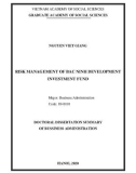 Doctoral dissertation summary of Bussiness administration: Risk management of Bac Ninh development investment fund