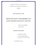 Summary of PhD thesis: Monetary policy transmission and bank lending channel in Vietnam