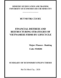 Summary of economics Phd's thesis: Financial distress and restructuring strategies of Vietnamese firms by lifecycle