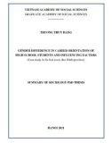 Summary of Sociology Phd thesis: Gender difference in career orientation of high school students and influencing factors (Case study in Tu Son town, Bac Ninh province)