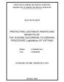 Summary of PhD thesis of laws: Protecting legitimate rights and benefits of the juvenile according to criminal procedure legislations of Vietnam