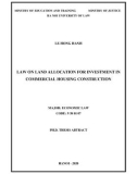 Phd. thesis abtract: Law on land allocation for investment in commercial housing construction