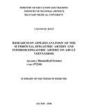 Summary of PHD thesis in medicine: Research on applied anatomy of the superficial epigastric artery and inferior epigastric artery on adult Vietnamese