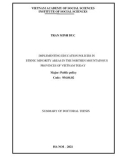 Summary of Doctoral thesis Public policy: Implementing education policies in ethnic minority areas in the northen mountainous provinces of Vietnam today