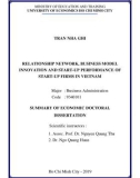 Summary of Economic Doctoral dissertation: Relationship network, business model innovation and start-up performance of start-up firms in Vietnam