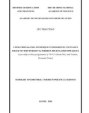 Summary on Doctoral thesis in Political science: Using propaganda technique in promoting Vietnam's image to the world via foreign journalism nowadays (Case study on three programmes of VTV4, Vietnam Plus, and Vietnam Economic Times)