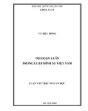 Luận văn Thạc sĩ Luật học: Tội loạn luân trong luật hình sự Việt Nam