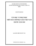 Luận án Tiến sĩ Ngữ văn: Văn học và Phật học trên báo chí Phật giáo Việt Nam trước năm 1945