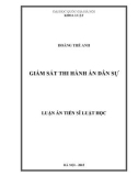 Luận án tiến sĩ Luật học: Giám sát thi hành án dân sự