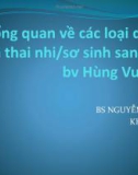 Bài giảng Tổng quan về các loại di tật trên thai nhi/sơ sinh sanh tại BV Hùng Vương - BS. Nguyễn Đình Vũ