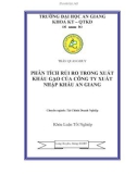 Luận văn PHÂN TÍCH RỦI RO TRONG XUẤT KHẨU GẠO CỦA CÔNG TY XUẤT NHẬP KHẨU AN GIANG 