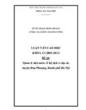 Luận văn cao học: Quản lý nhà nước về hộ tịch ở cấp xã, huyện Đan phượng, thành phố Hà Nội