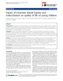 báo cáo khoa học: Impact of traumatic dental injuries and malocclusions on quality of life of young children?