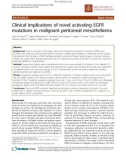 Báo cáo khoa học: Clinical implications of novel activating EGFR mutations in malignant peritoneal mesothelioma