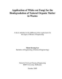 Master's thesis of Engineering: Application of white-rot fungi for the biodegradation of natural organic matter in wastes