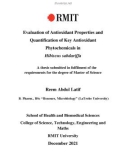 Thesis for the degree of Master of Science: Evaluation of Antioxidant Properties and Quantification of Key Antioxidant Phytochemicals in Hibiscus sabdariffa