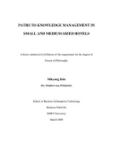 Doctoral thesis of Philosophy: Paths to knowledge management in small and medium-sized hotels