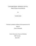 Doctoral thesis of Philosophy: Contemporary working capital practices in Australia