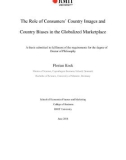 Doctoral thesis of Philosophy: The role of consumers' country images and country biases in the globalized marketplace