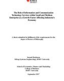 Doctoral thesis of Philosophy: The role of information and communication technology services within small and medium enterprise as a growth factor affecting Indonesia's economy