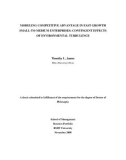 Doctoral thesis of Philosophy: Modeling competitive advantage in fast growth small-to-medium enterprises: contingent effects of environmental turbulence