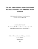 Doctoral thesis of Philosophy: Using an IT strategy to improve company interaction with their supply chain in a fire truck bodybuilding business in Thailand