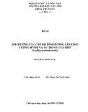 Đề tài : ẢNH HƯỞNG CỦA CHẾ ĐỘ DINH DƯỠNG LÊN CHẤT LƯỢNG BỐ MẸ VÀ ẤU TRÙNG CUA BIỂN