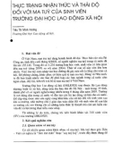 Báo cáo Thực trạng nhận thức và thái độ đối với ma tuý của sinh viên trường Đại Học lao động xã hội 