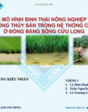 Báo cáo: Đánh giá mô hình sinh thái nông nghiệp tích hợp nuôi trồng thủy sản trong hệ thống canh tác ở ĐBSCL