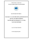 Luận văn Thạc sĩ Kinh tế: Thái độ của người tiêu dùng giới trẻ đối với quảng cáo trên internet - Trường hợp ngành dịch vụ ăn uống tại TP. HCM