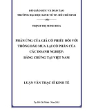 Luận văn Thạc sĩ Kinh tế: Phản ứng của giá cổ phiếu đối với thông báo mua lại cổ phần của các doanh nghiệp - Bằng chứng tại Việt Nam