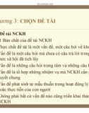 quy hoạch thực nghiệm - Chương 3: CHỌN ĐỀ TÀI