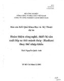 Hoàn thiện công nghệ, thiết bị sản xuất lốp xe ôtô Radian