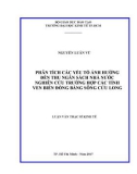 Luận văn Thạc sĩ Kinh tế: Phân tích các yếu tố ảnh hưởng đến thu ngân sách nhà nước - Nghiên cứu trường hợp các tỉnh ven biển Đồng bằng sông Cửu Long