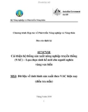 Báo cáo: Cải thiện hệ thống sản xuất nông nghiệp truyền thống (VAC) – Lựa chọn sinh kế mới cho người nghèo vùng ven biển (MS3)