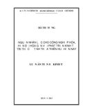 Luận văn tiến sĩ kinh tế: Nguồn nhân lực cho công nghiệp hóa, hiện đại hóa gắn với phát triển kinh tế tri thức ở tỉnh Thừa Thiên Huế hiện nay