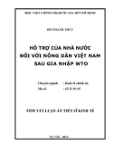 Tóm tắt Luận án Tiến sĩ Kinh tế: Hỗ trợ của nhà nước đối với nông dân Việt Nam sau gia nhập WTO