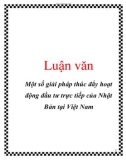 Luận văn: Một số giải pháp thúc đẩy hoạt động đầu tư trực tiếp của Nhật Bản tại Việt Nam