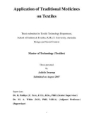 Master's thesis of Technology (Textiles): Application of traditional medicines on textiles