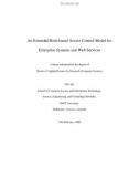 Master's thesis of Applied Science: An extended role-based access control model for enterprise systems and web services