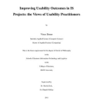 Master's thesis of Applied Science (Computing): Improving usability outcomes in IS projects: the views of usability practitioners