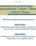 Lecture Business and industrial communication - Chapter 5: Organizational culture theory and critical theory