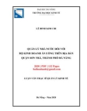 Luận văn Thạc sĩ Quản lý kinh tế: Quản lý nhà nước đối với hộ kinh doanh ăn uống trên địa bàn quận Sơn Trà, thành phố Đà Nẵng