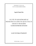 Luận văn Thạc sĩ Kinh tế: Các yếu tố ảnh hưởng đến sự thành công của công tác quản lý dự án chung cư trung bình tại Thành phố Hồ Chí Minh