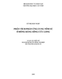 Luận án tiến sĩ Kinh tế: Phân tích phản ứng cung tôm sú ở Đồng bằng sông Cửu Long